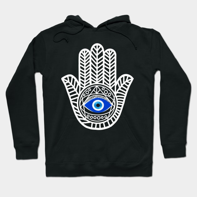 Hamsa Hand Evil Eye Hoodie by livania